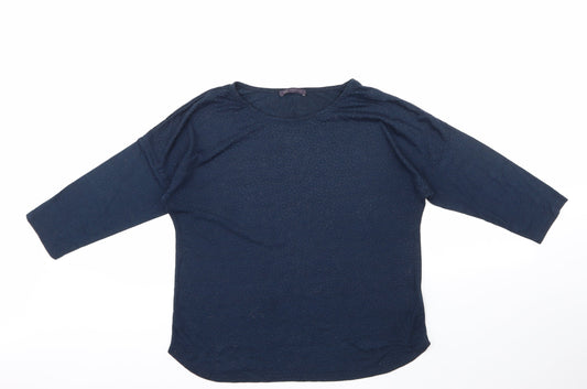 Marks and Spencer Womens Blue Round Neck  Polyester Pullover Jumper Size 14