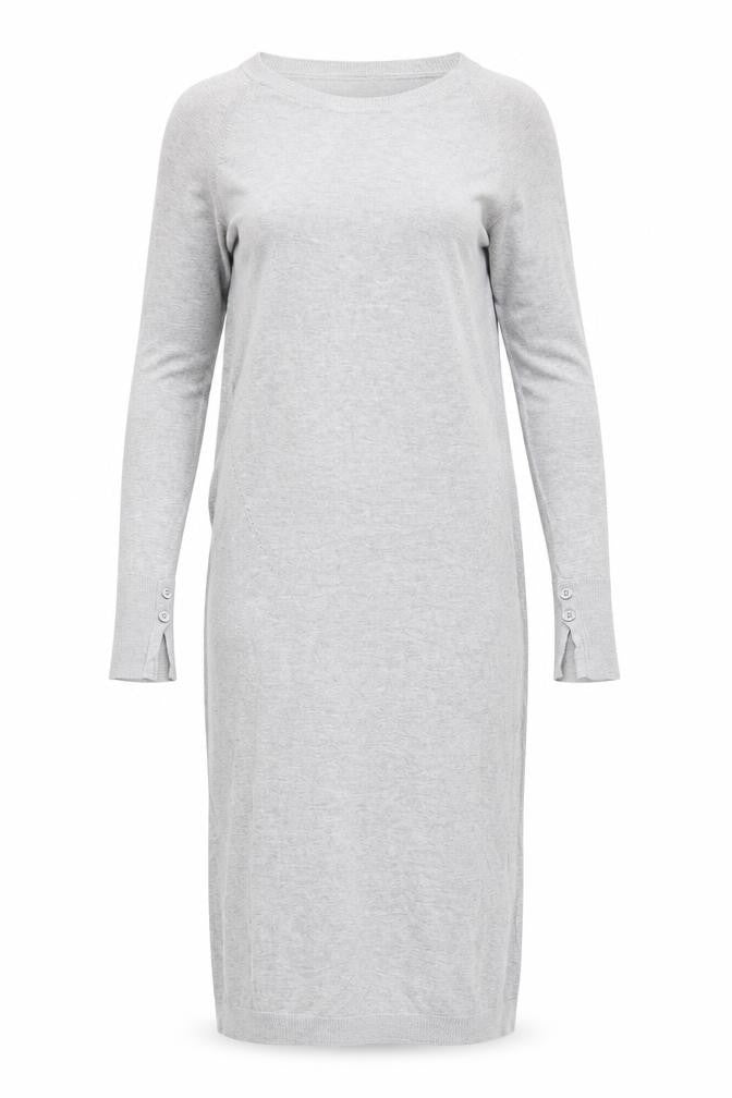 Mamalicious Womens Grey  Viscose Jumper Dress  Size L  Round Neck