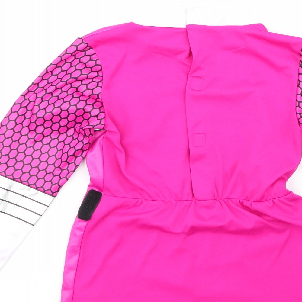 Power Rangers Girls Multicoloured Geometric 100% Polyester Fit & Flare  Size 7-8 Years  Round Neck  - power rangers