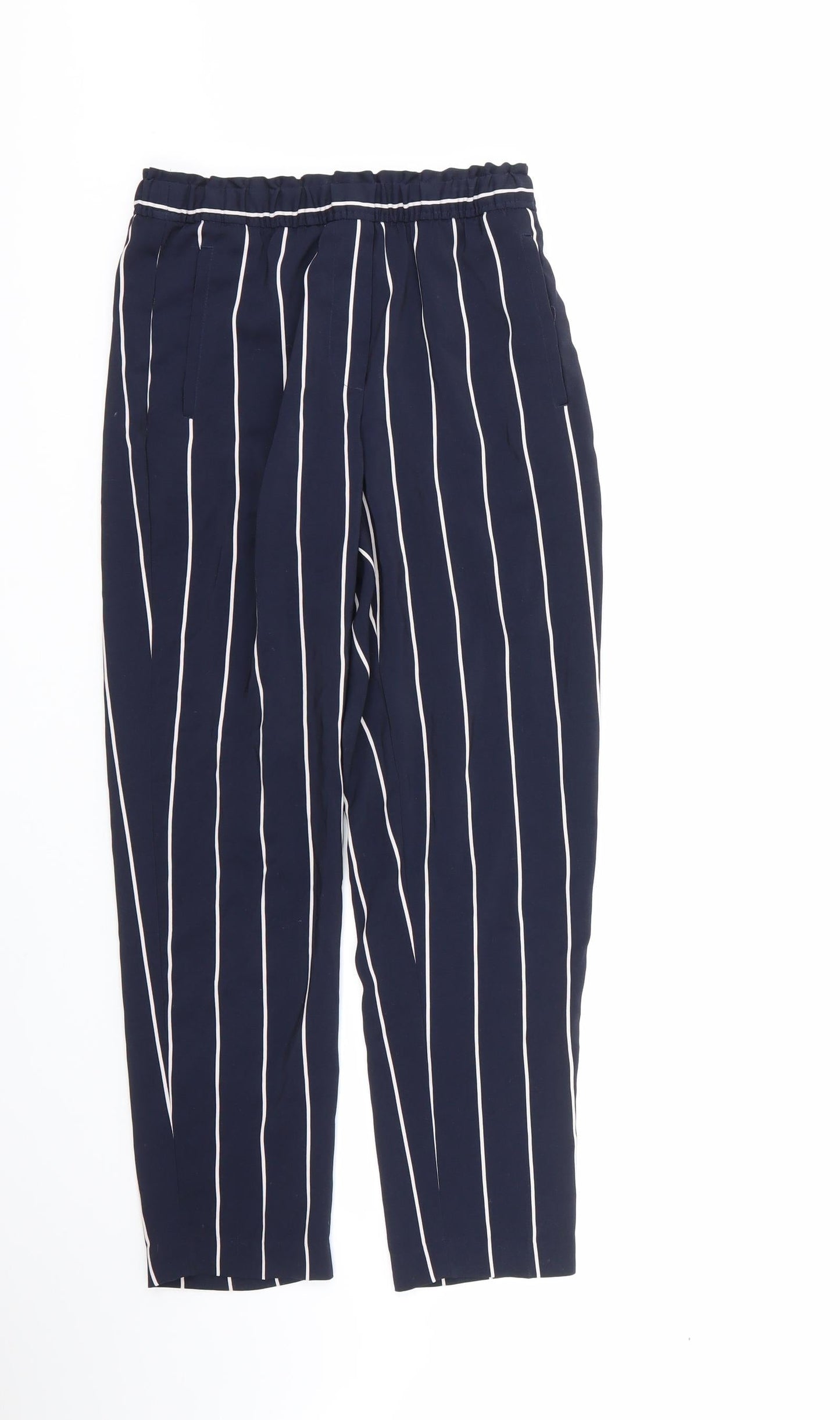 H&M Womens Multicoloured Striped Polyester Trousers  Size 6 L23 in Regular