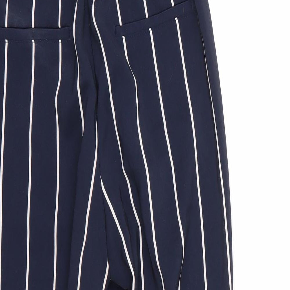 H&M Womens Multicoloured Striped Polyester Trousers  Size 6 L23 in Regular