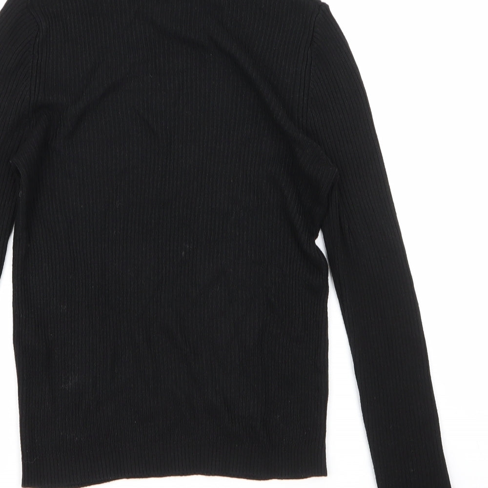 Topshop Womens Black Round Neck  Viscose Pullover Jumper Size 10