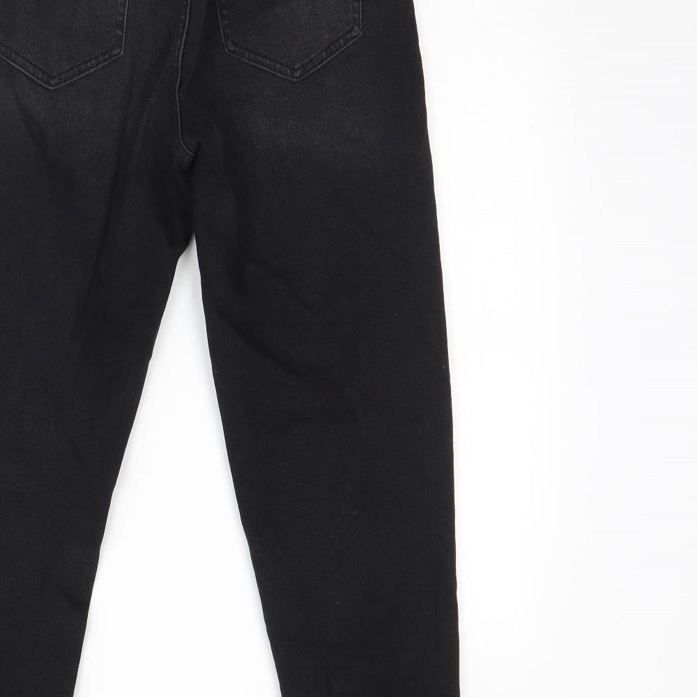 Only  Womens Black  Cotton Straight Jeans Size M L28 in Regular Button