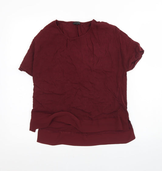 River Island Womens Red  Polyester Basic Blouse Size 6 Round Neck