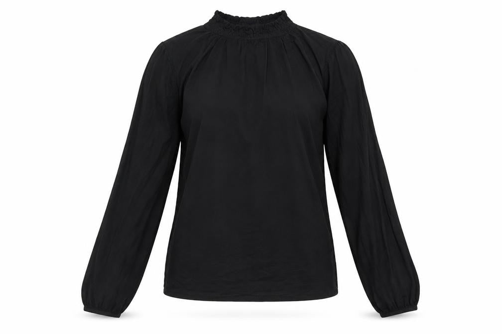 M&S Womens Black  Viscose Basic Blouse Size 8 Round Neck