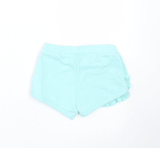 Matalan Girls Green  Cotton Hot Pants Shorts Size 4 Years  Regular
