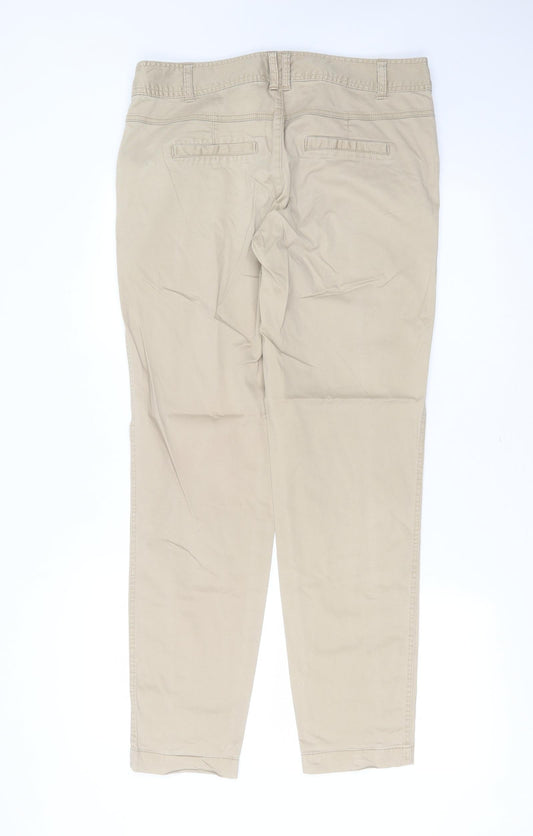 New Look Womens Beige  Cotton Trousers  Size 14 L31 in Slim