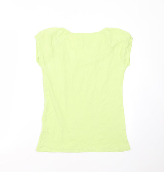 Internationale Womens Green  Cotton Basic T-Shirt Size 12 Round Neck