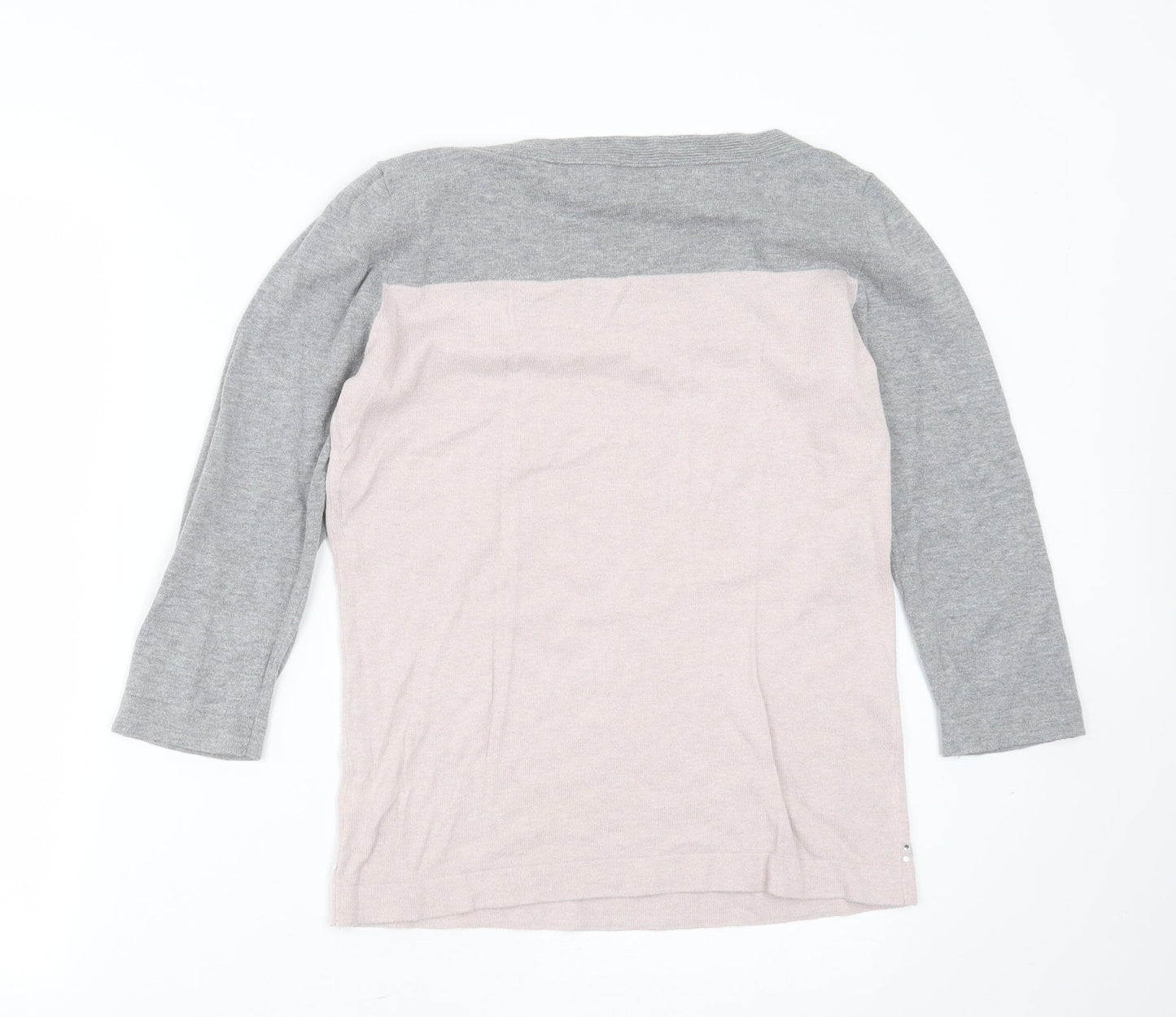 NEXT Womens Pink Boat Neck  Cotton Pullover Jumper Size 10   - Rhinestone detail