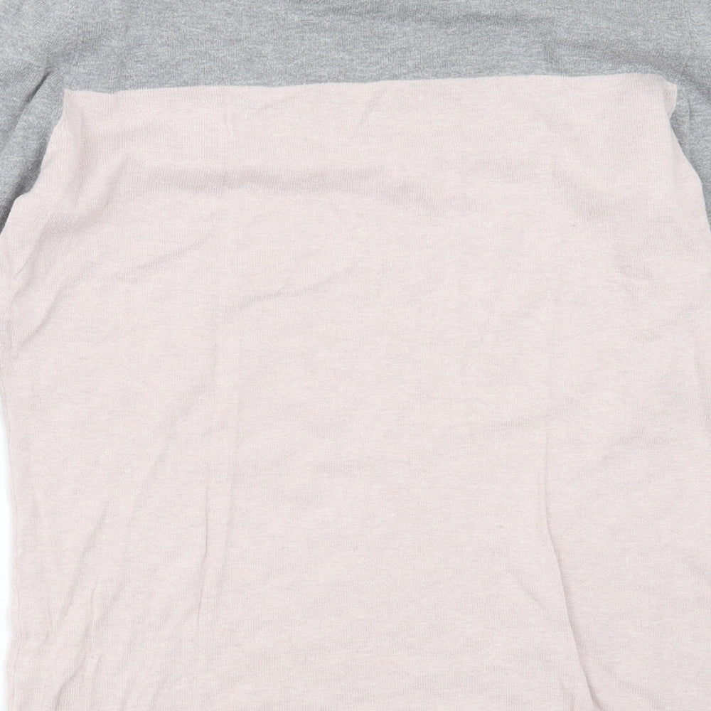 NEXT Womens Pink Boat Neck  Cotton Pullover Jumper Size 10   - Rhinestone detail