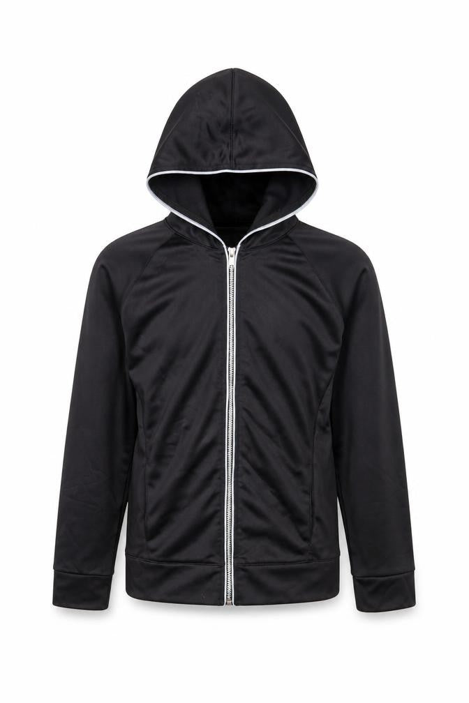 Leisure Club Boys Black  Polyester Full Zip Hoodie Size 9-10 Years  Zip