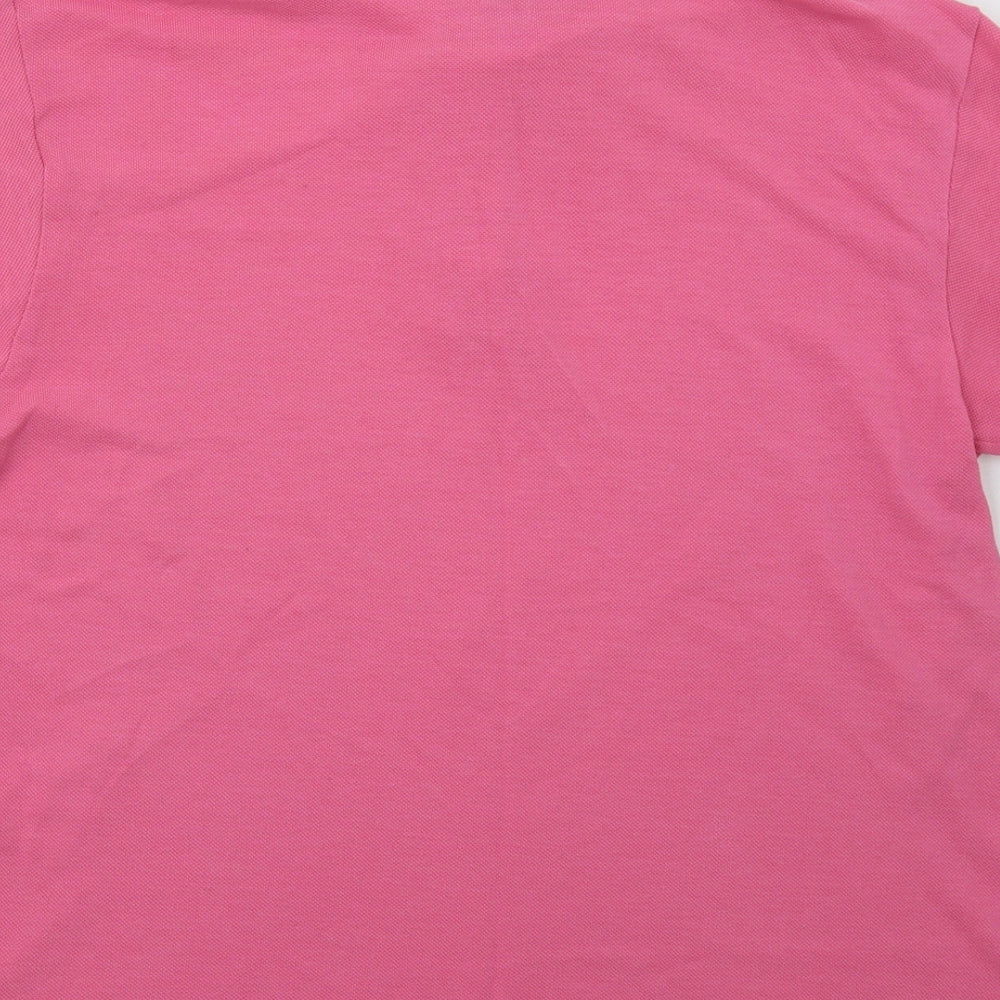 Casual Club Womens Pink  Polyester Basic Polo Size S Collared