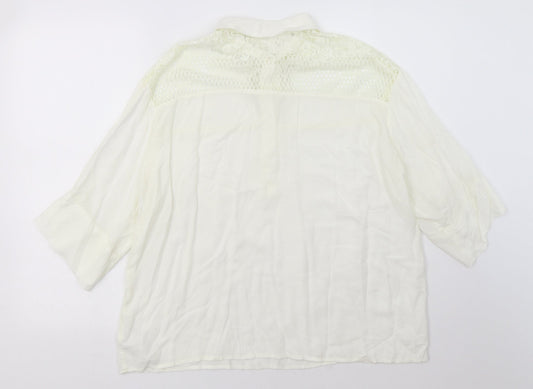 Axel Womens White  Viscose Basic Polo Size 14 Collared
