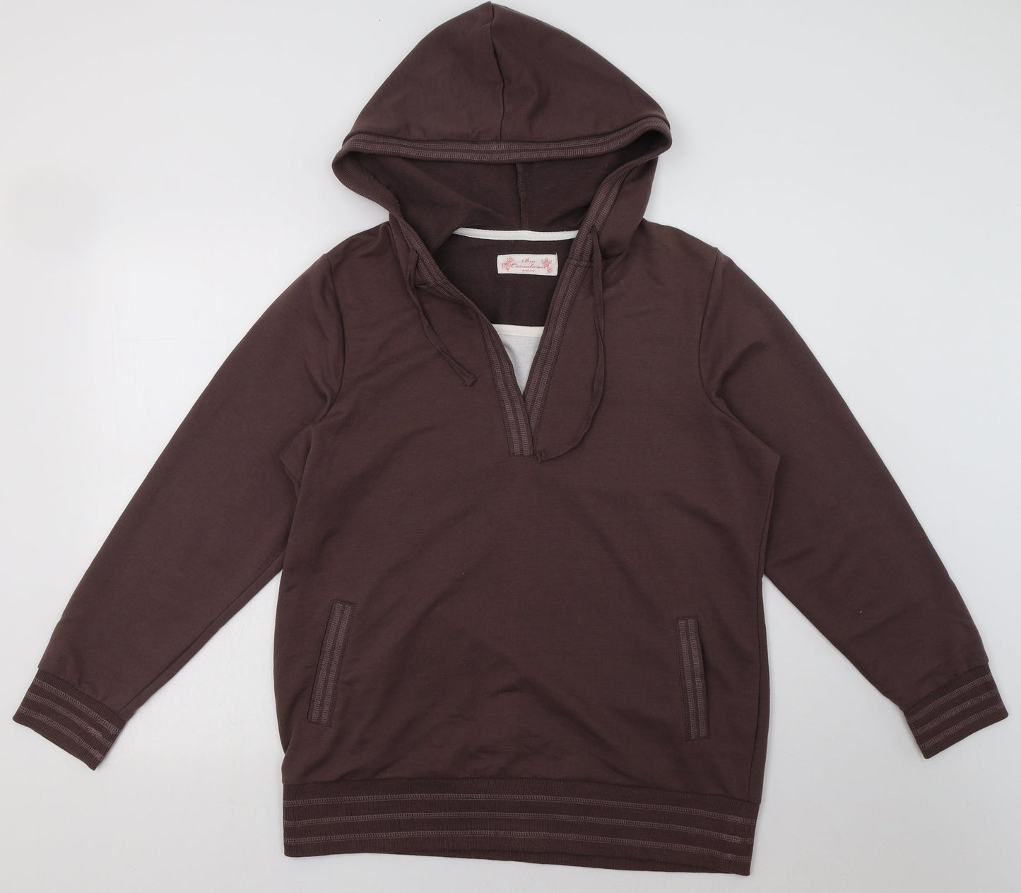 BM Womens Brown  Polyacrylate Fibre Pullover Hoodie Size M  Pullover