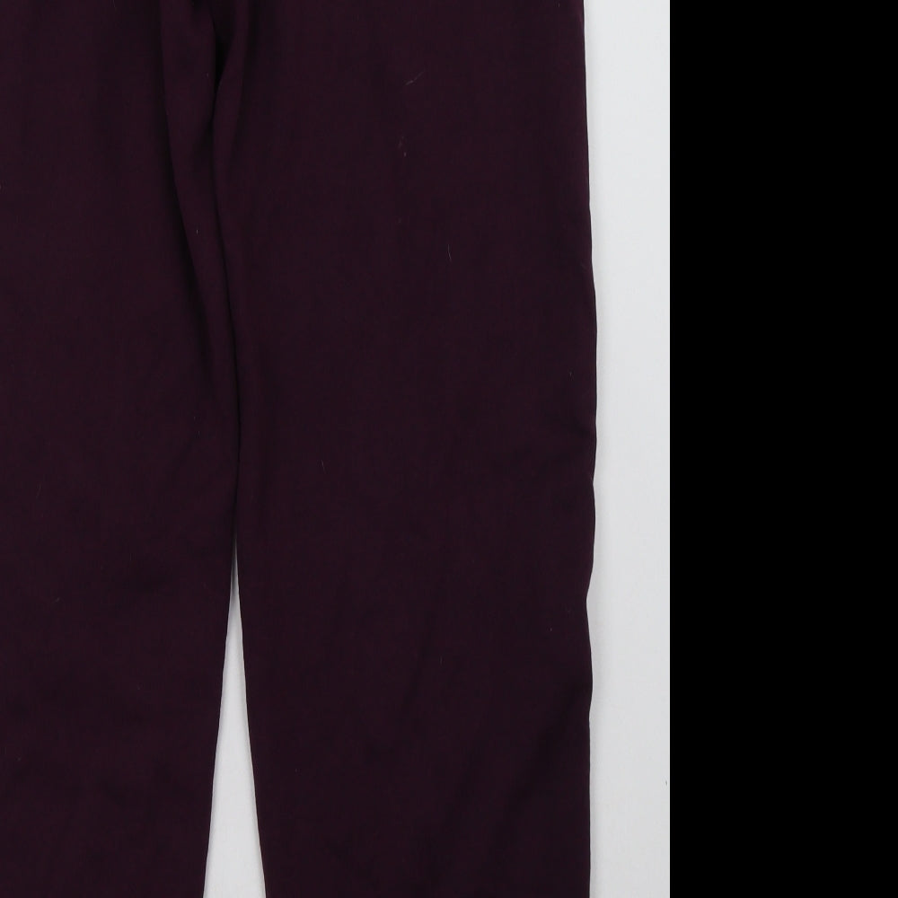 LA Gear Womens Purple  Cotton Jogger Trousers Size 12 L30 in Regular Tie