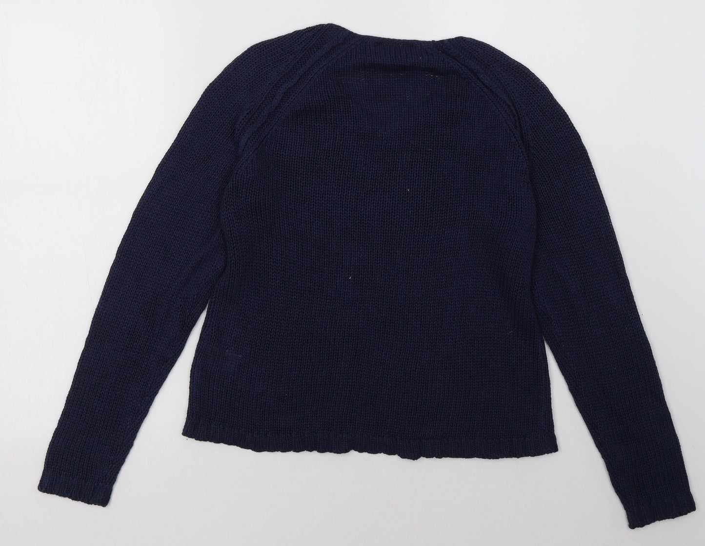 Avenue Womens Blue  Acrylic Pullover Sweatshirt Size S  Pullover