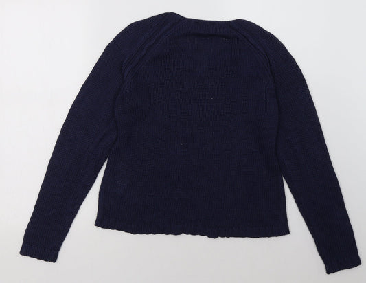 Avenue Womens Blue  Acrylic Pullover Sweatshirt Size S  Pullover