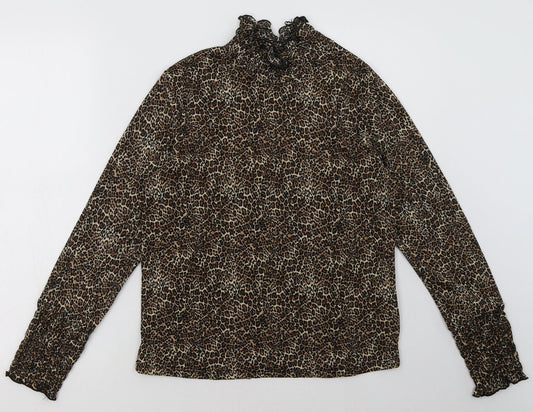 Primark Womens Brown Animal Print Polyester Pullover  Size 8  Pullover