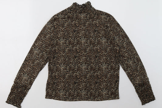 Primark Womens Brown Animal Print Polyester Pullover  Size 8  Pullover
