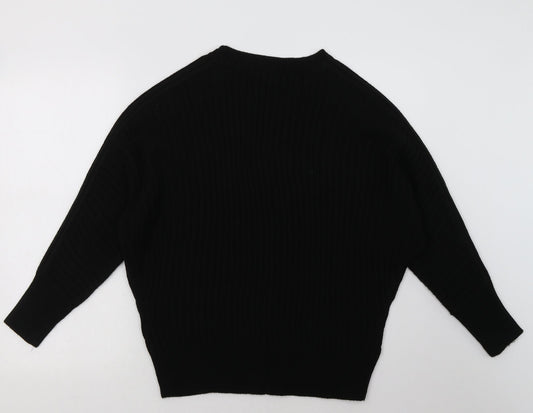 Dorothy Perkins Womens Black  Acrylic Pullover Sweatshirt Size 10  Pullover