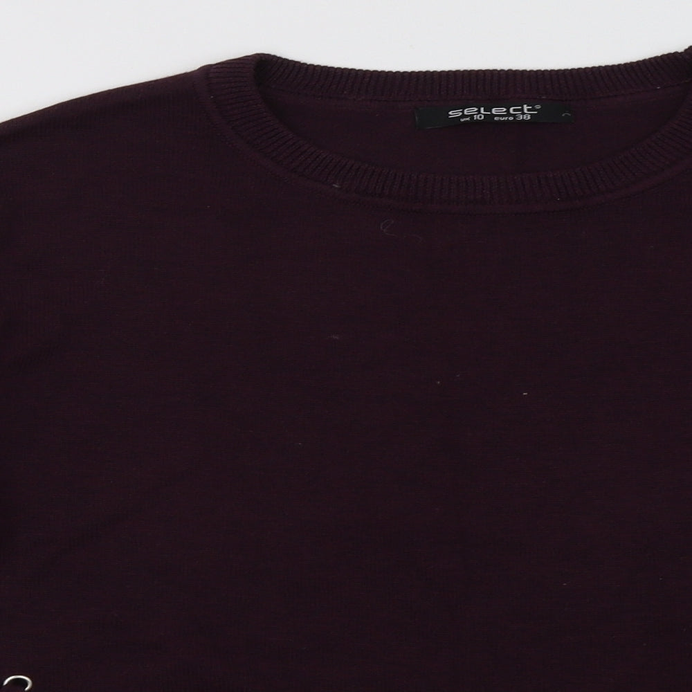 Select Womens Purple  Acrylic Pullover Sweatshirt Size 10  Pullover