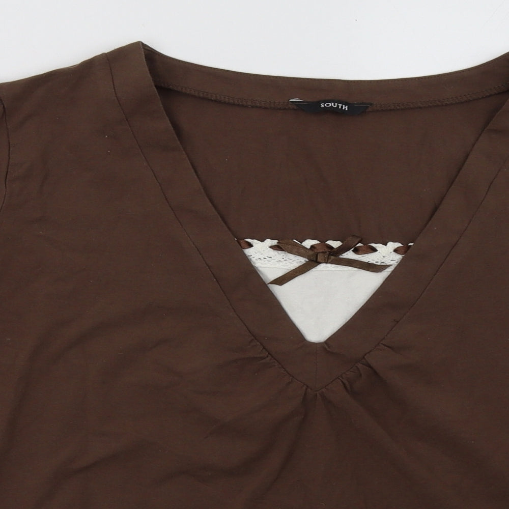 South Womens Brown  Cotton Pullover Sweatshirt Size 18  Pullover