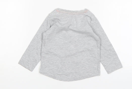 Matalan Girls Grey  Cotton Basic T-Shirt Size 9-12 Months Round Neck  - Daddy