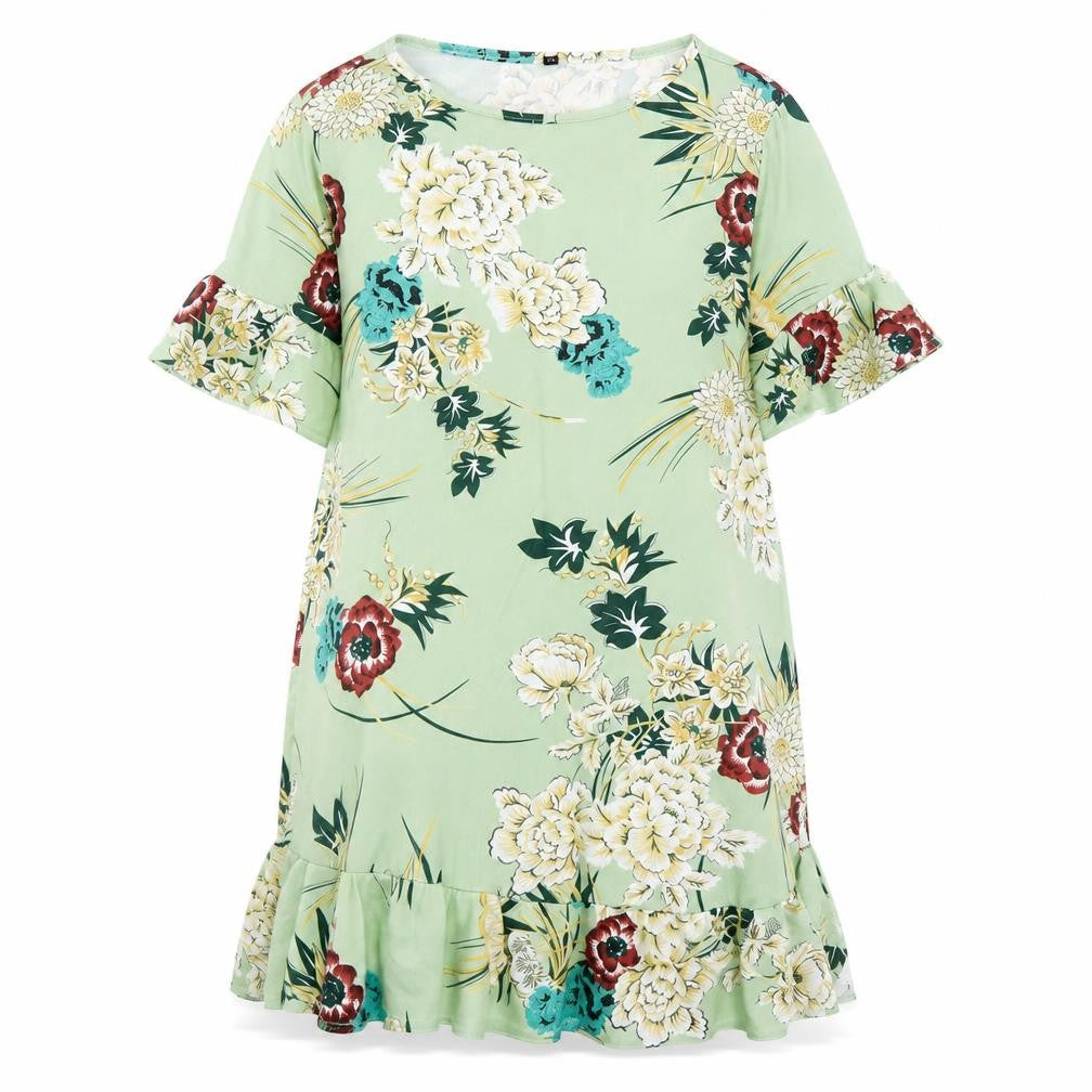 Preworn Womens Multicoloured Floral Polyester A-Line  Size XL  Round Neck