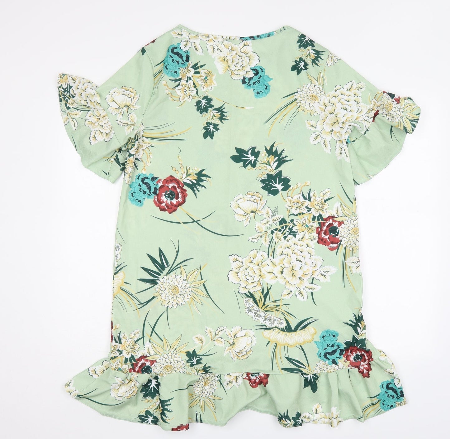 Preworn Womens Multicoloured Floral Polyester A-Line  Size XL  Round Neck