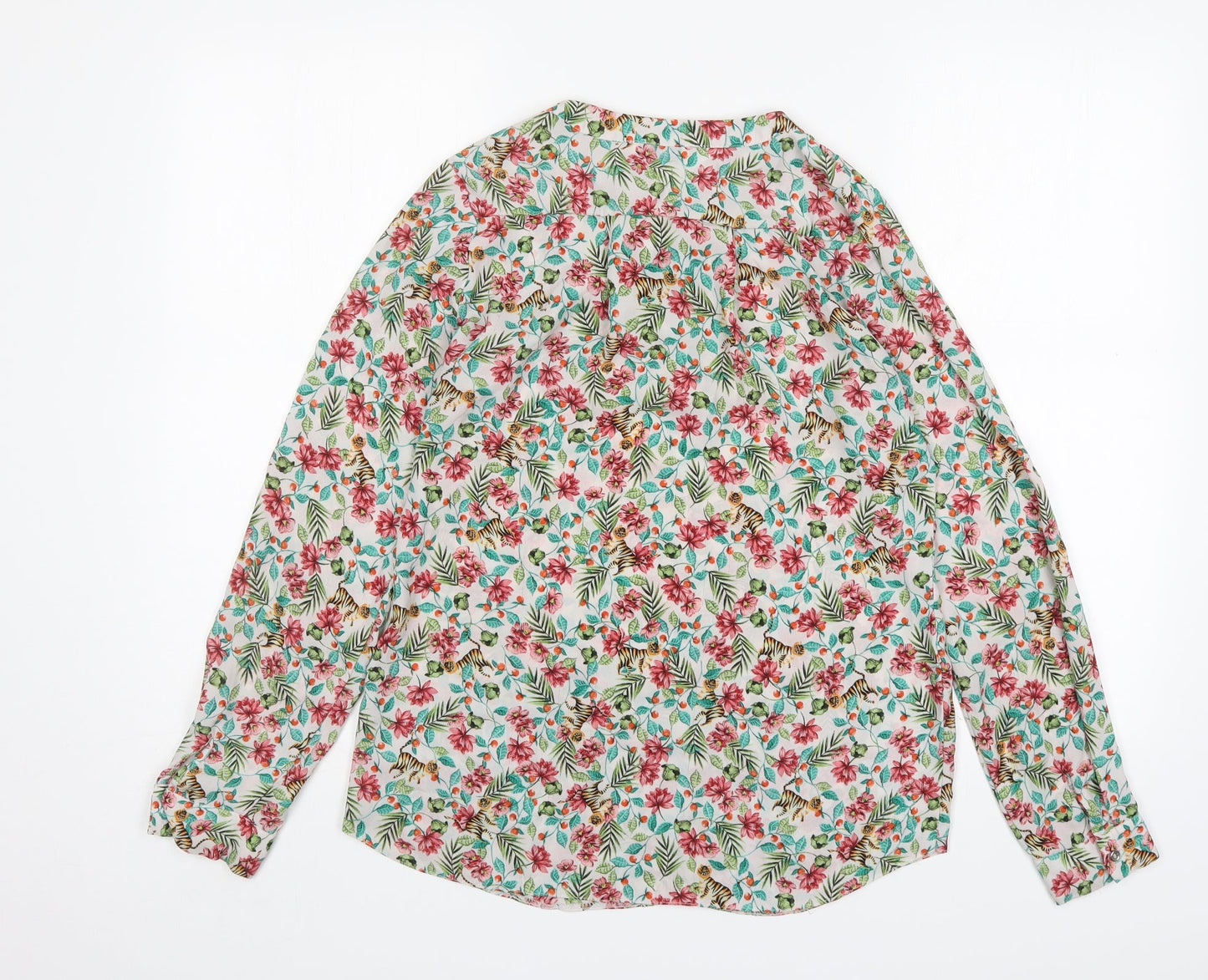 Paraphase Womens Multicoloured Floral  Basic Blouse Size XS V-Neck
