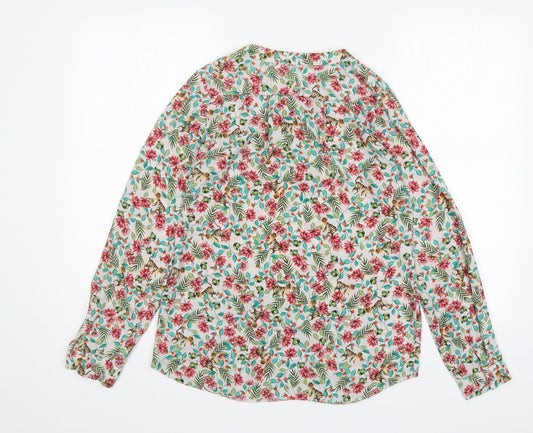 Paraphase Womens Multicoloured Floral  Basic Blouse Size XS V-Neck