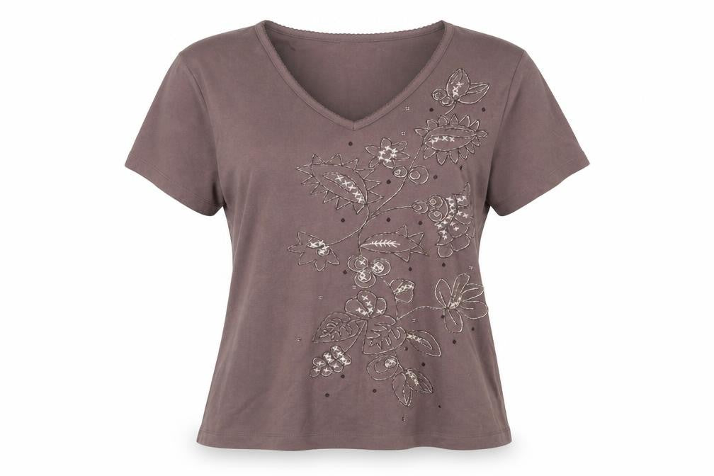 Bonmarché Womens Blue  Polyester Basic Blouse Size L V-Neck