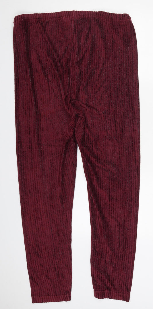 Kaleidoscope Womens Red  Viscose Trousers  Size 16 L28 in Regular