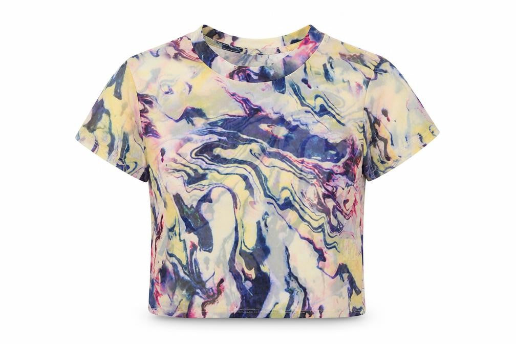 Light Before Dark Womens Multicoloured  Polyester Basic T-Shirt Size M Crew Neck - Abstract