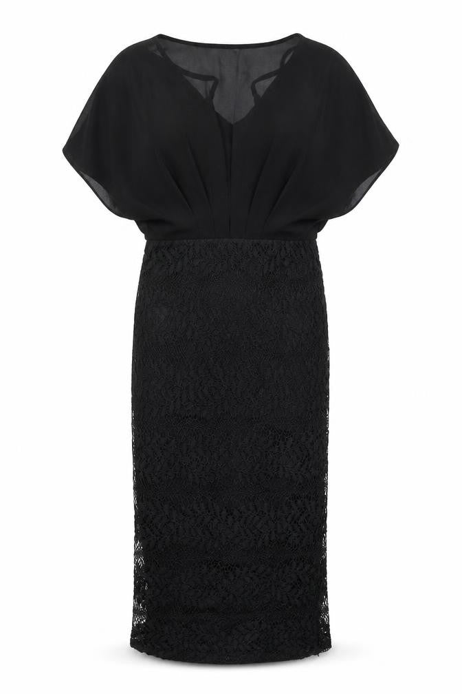 Girl In Mind Womens Black  Polyester Pencil Dress  Size 10  Crew Neck Zip