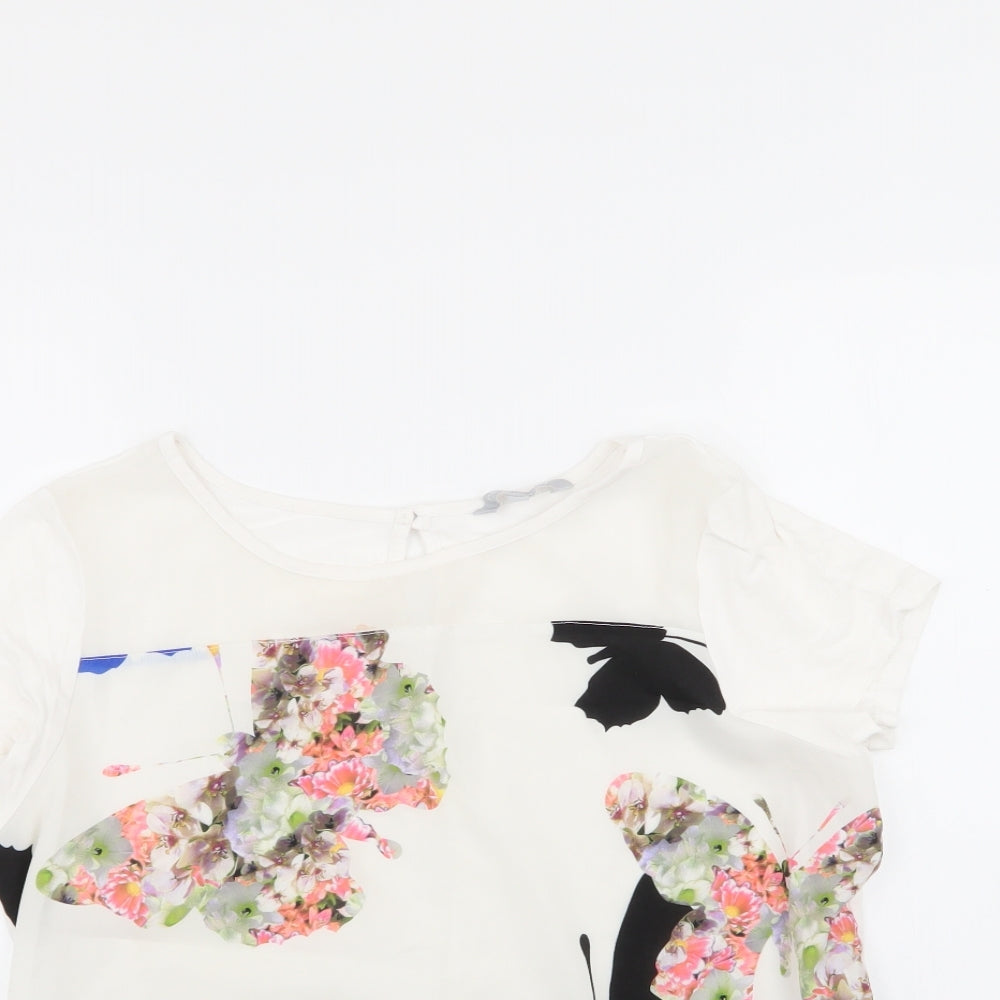 Debenhams Mens Multicoloured Floral Polyester  T-Shirt Size 14 Round Neck