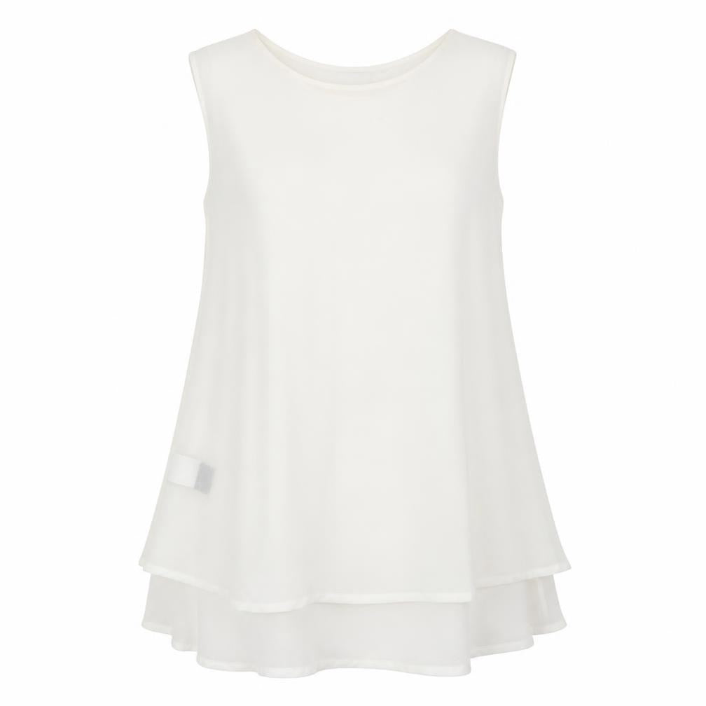 James Lakeland Womens White  Polyester Basic Blouse Size 10 Round Neck