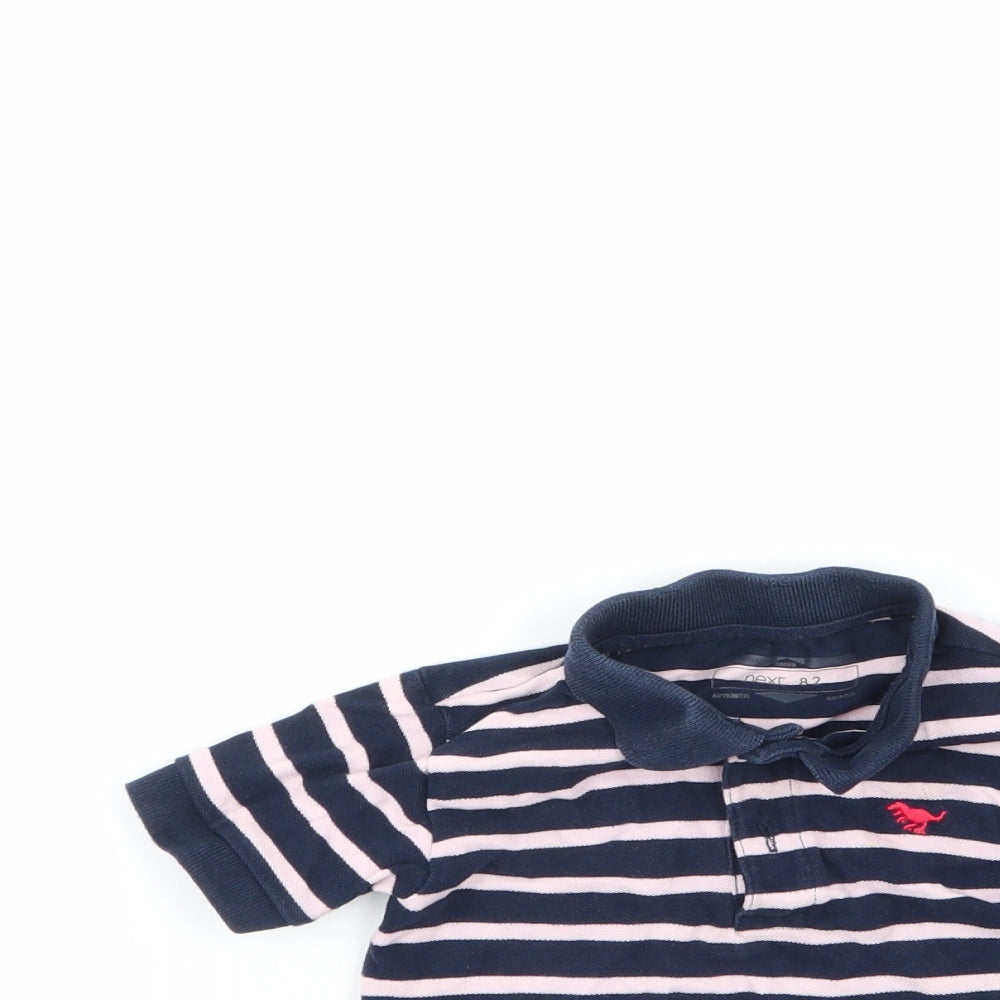 NEXT Baby Multicoloured Striped 100% Cotton Basic Polo Size 12-18 Months Collared