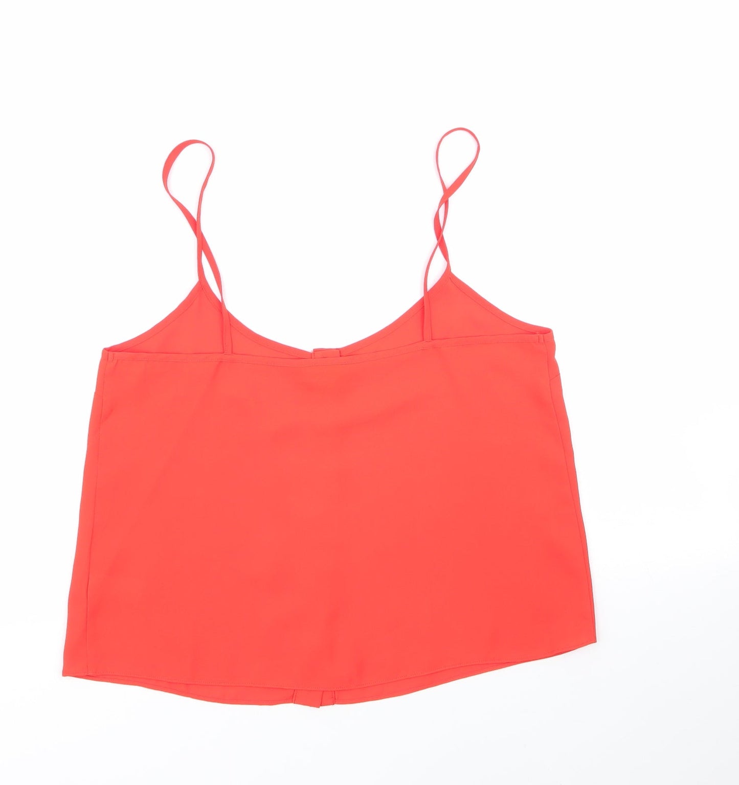 Topshop Womens Orange  Polyester Basic Blouse Size 10 Round Neck
