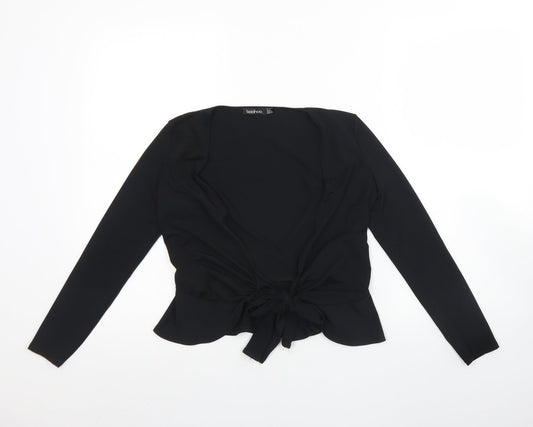Boohoo Womens Black   Jacket  Size 6  Tie