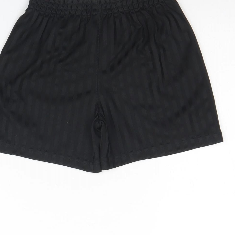 George Boys Black Striped Polyester Sweat Shorts Size 7 Years  Regular