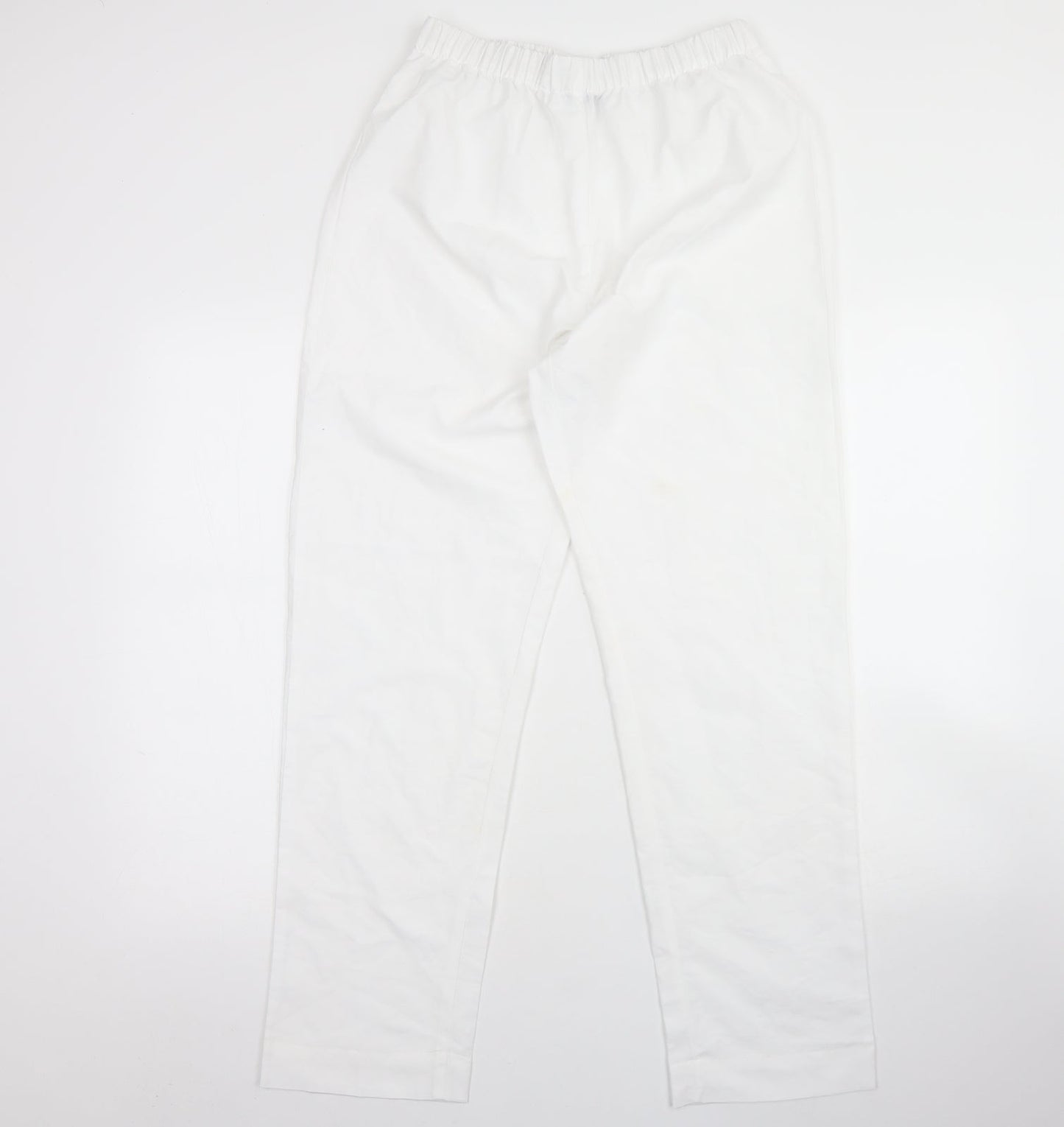 Preworn Womens White  Polyester Trousers  Size M L30 in Regular