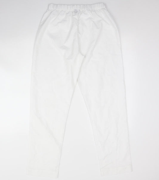 Preworn Womens White  Polyester Trousers  Size M L30 in Regular