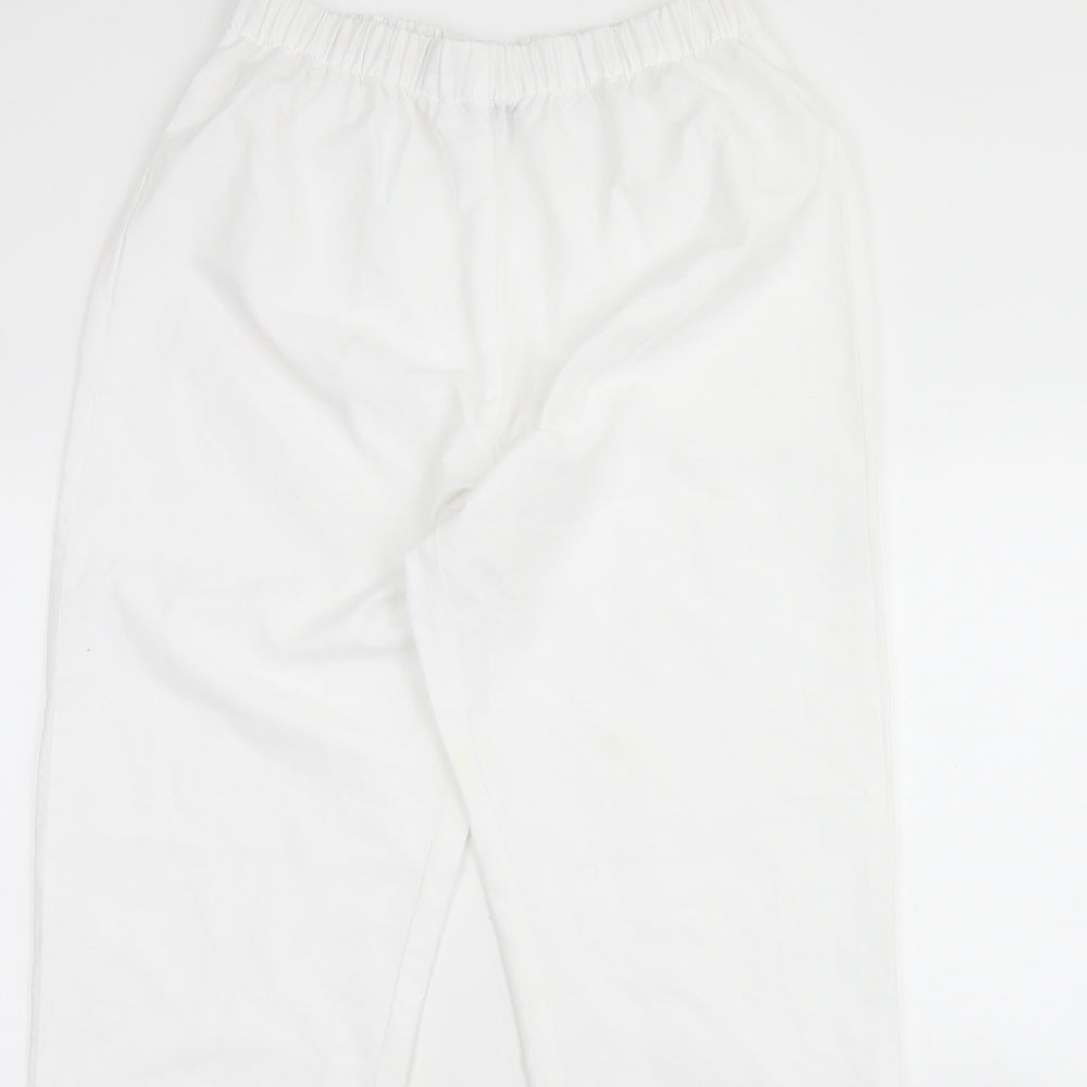 Preworn Womens White  Polyester Trousers  Size M L30 in Regular