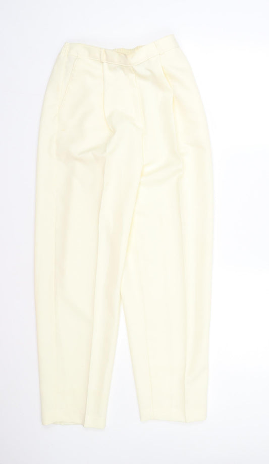 Slimma Womens White  Polyester Trousers  Size 14 L25 in Regular
