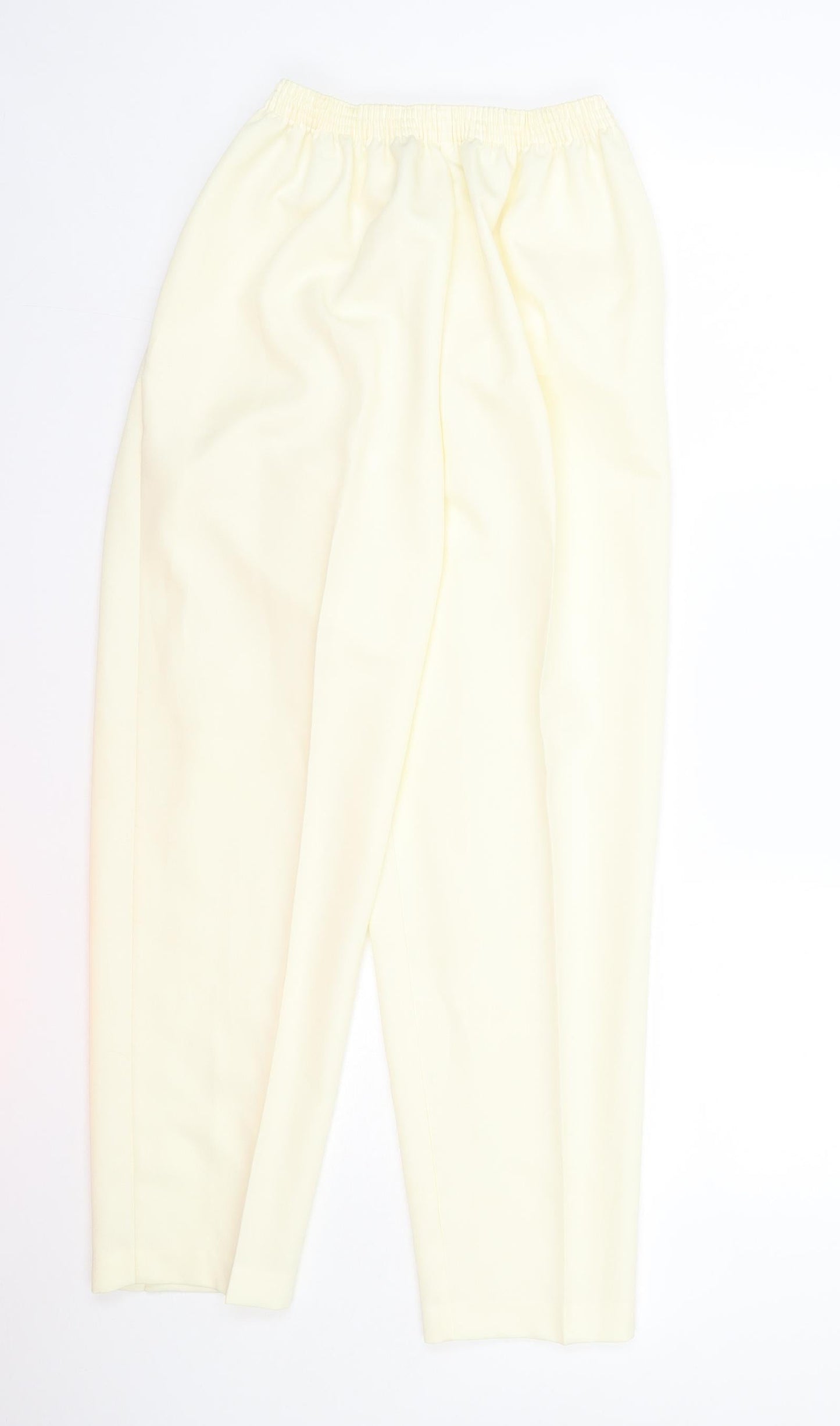 Slimma Womens White  Polyester Trousers  Size 14 L25 in Regular