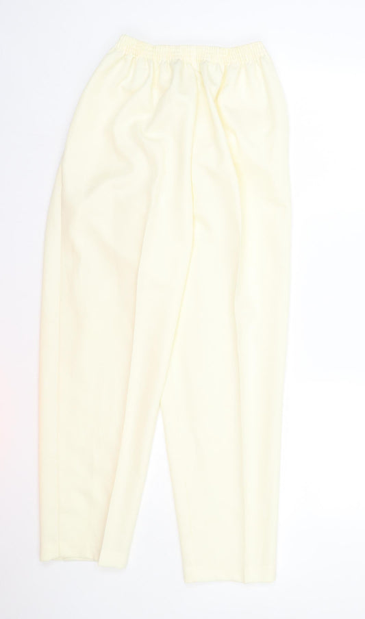 Slimma Womens White  Polyester Trousers  Size 14 L25 in Regular