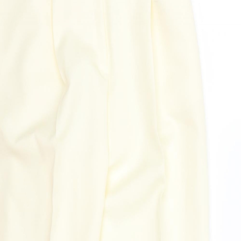 Slimma Womens White  Polyester Trousers  Size 14 L25 in Regular