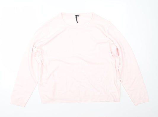 Intuition Essentials Womens Pink Round Neck  Acrylic Pullover Jumper Size 20