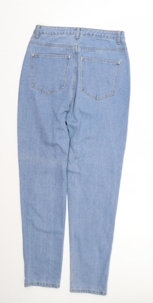 Boohoo Womens Blue  Cotton Skinny Jeans Size 10 L26 in Regular
